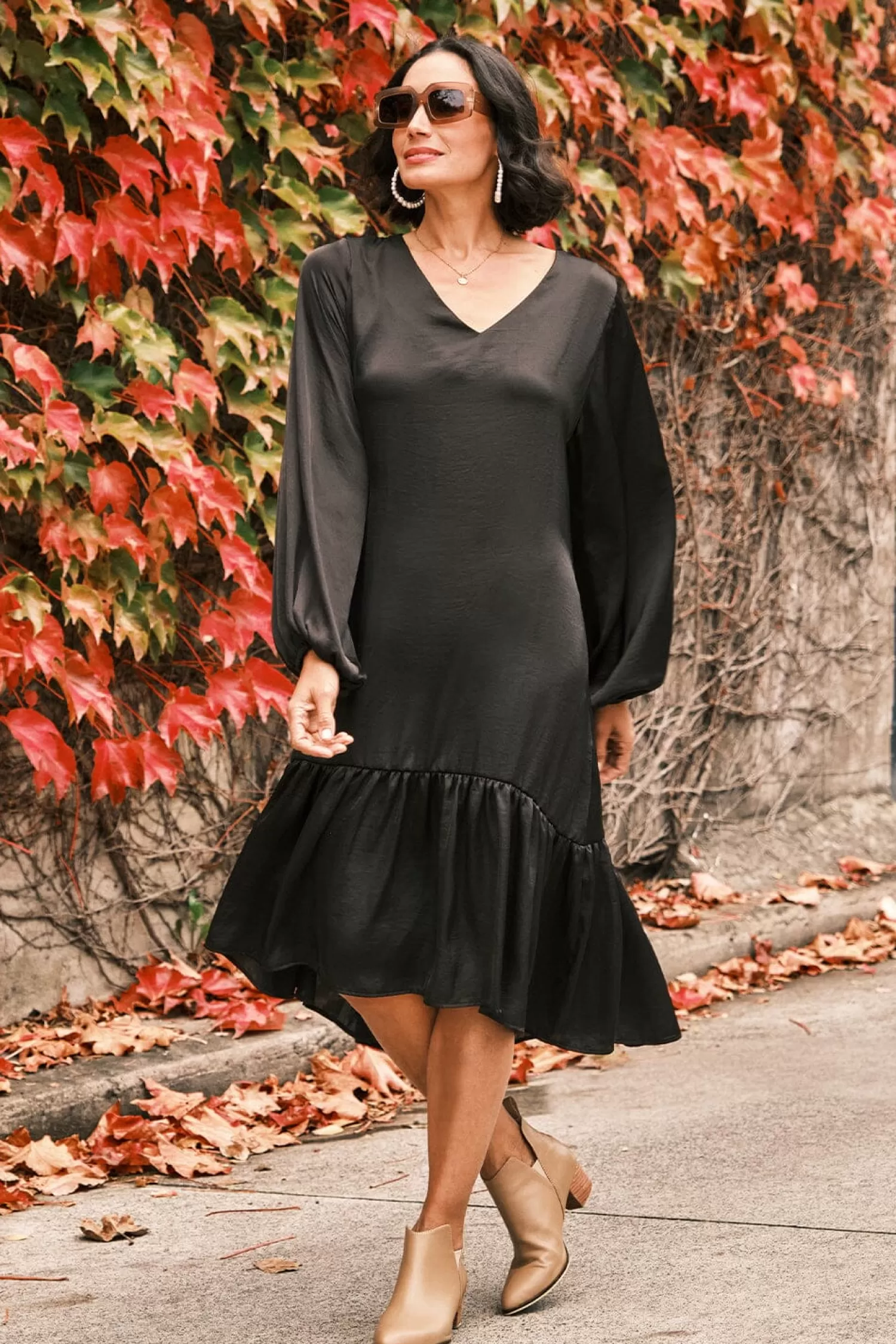 Carolina Long Sleeve*Laurel Long Sleeve Dress Black