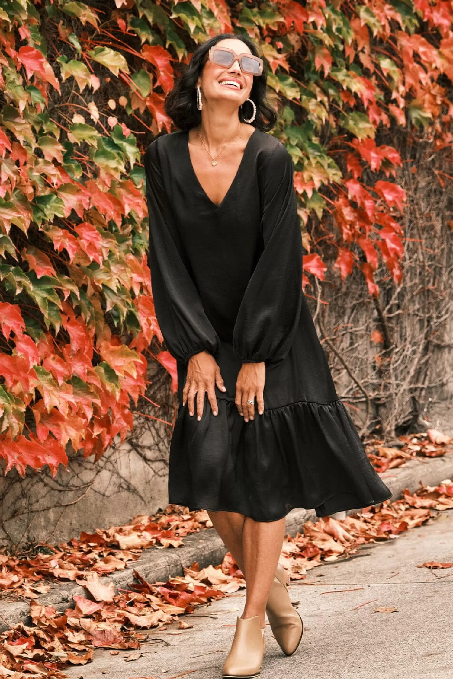 Carolina Long Sleeve*Laurel Long Sleeve Dress Black