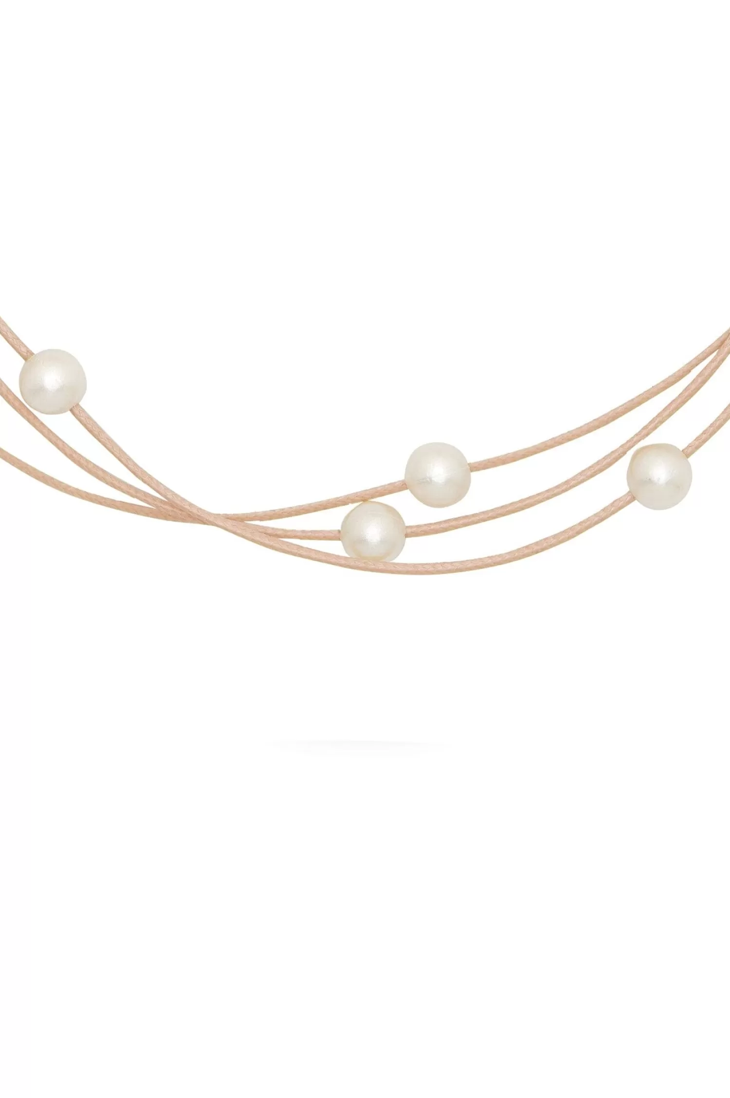 Carolina Necklaces*Leia Pearl Necklace Beige