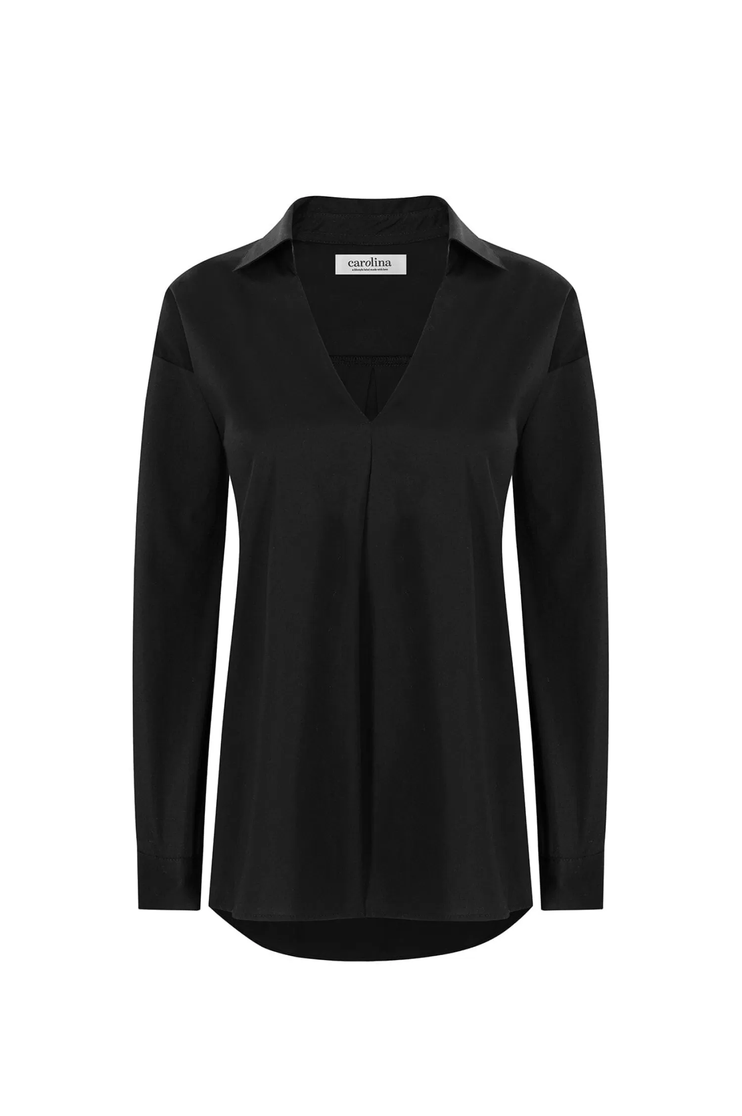 Carolina Long Sleeve*Lynette Collared Long Sleeve Shirt  Black