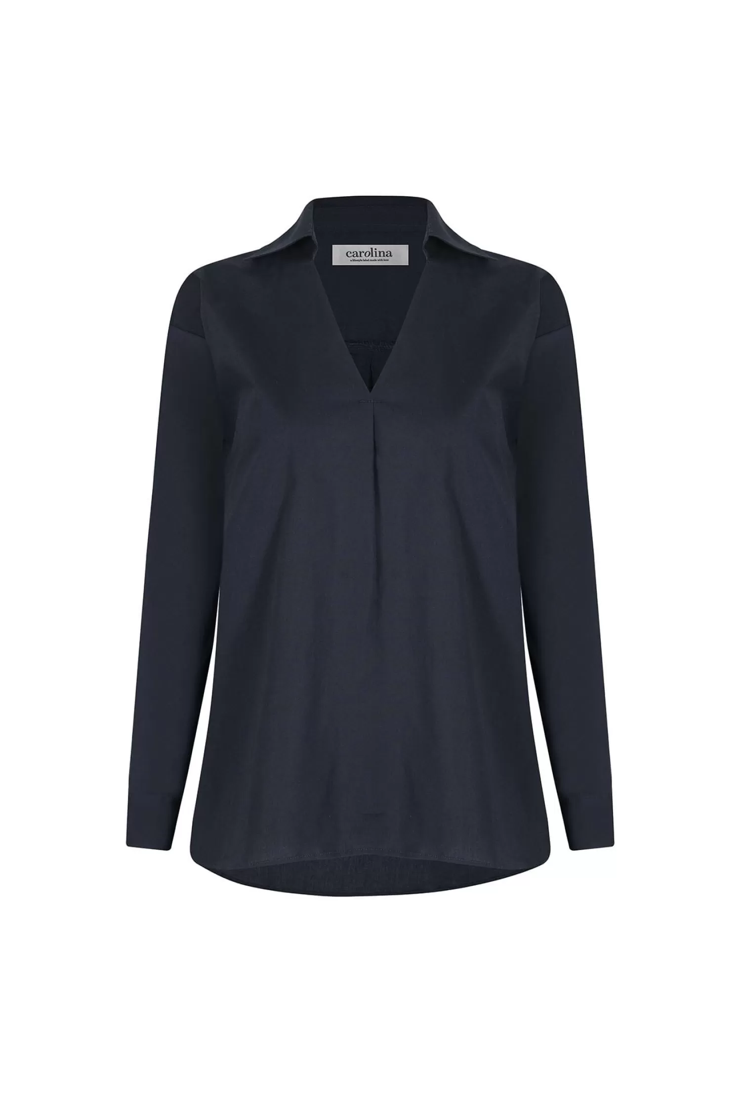 Carolina Long Sleeve*Lynette Collared Long Sleeve Shirt Navy