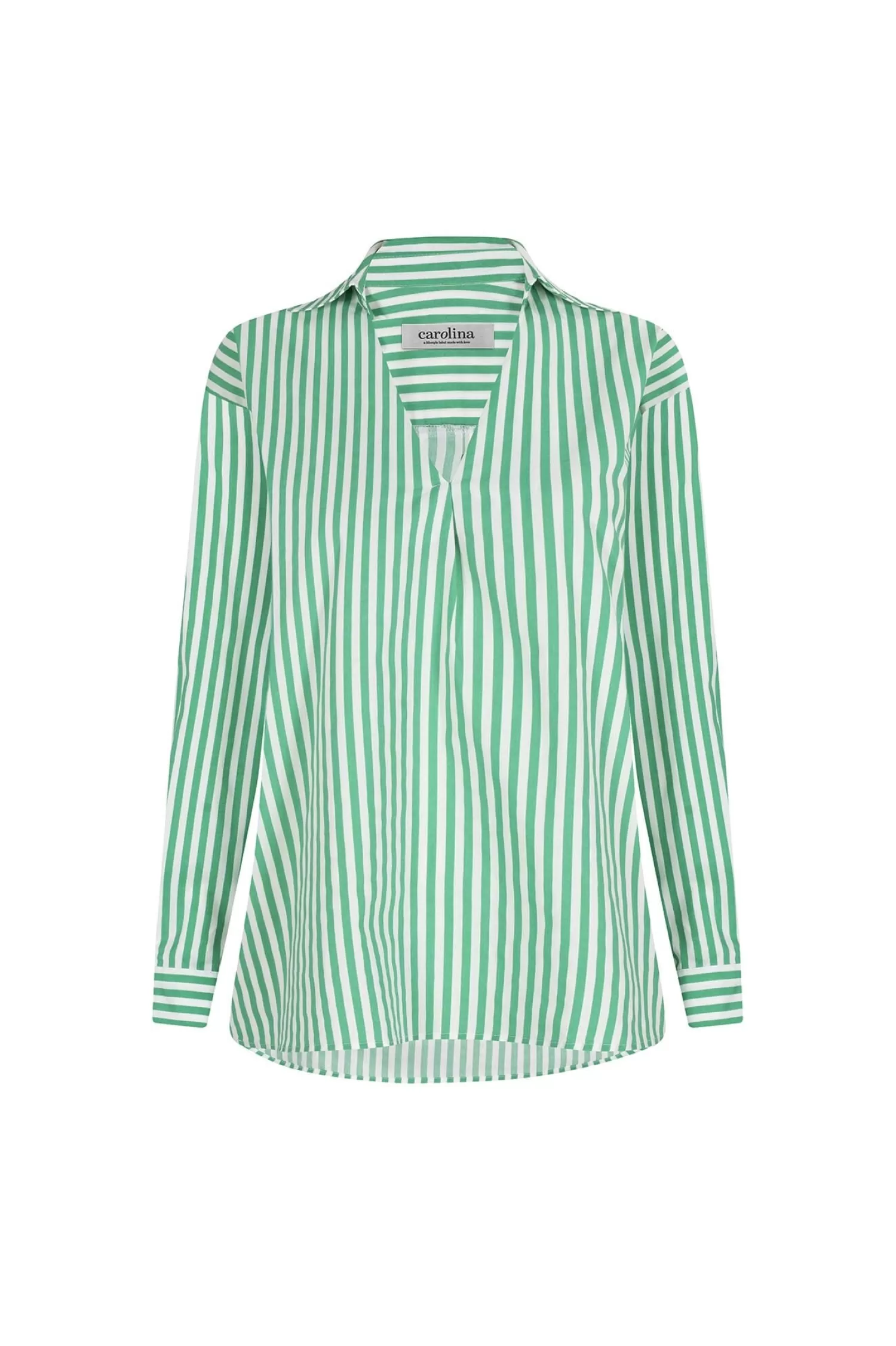 Carolina Long Sleeve*Lynette Collared Long Sleeve Shirt Striped Green