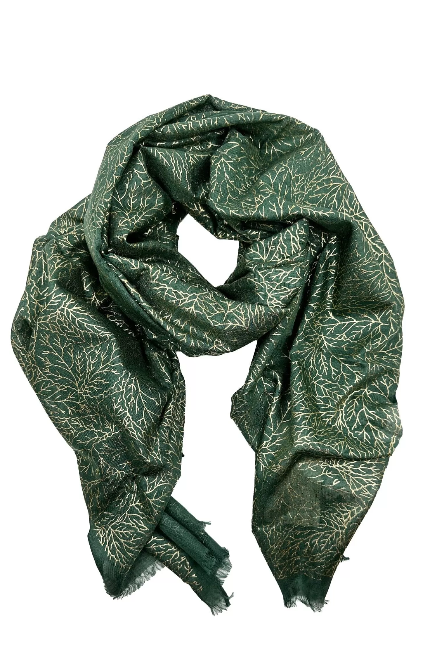 Carolina Scarves*Mabel Modal Scarf Olive and Gold