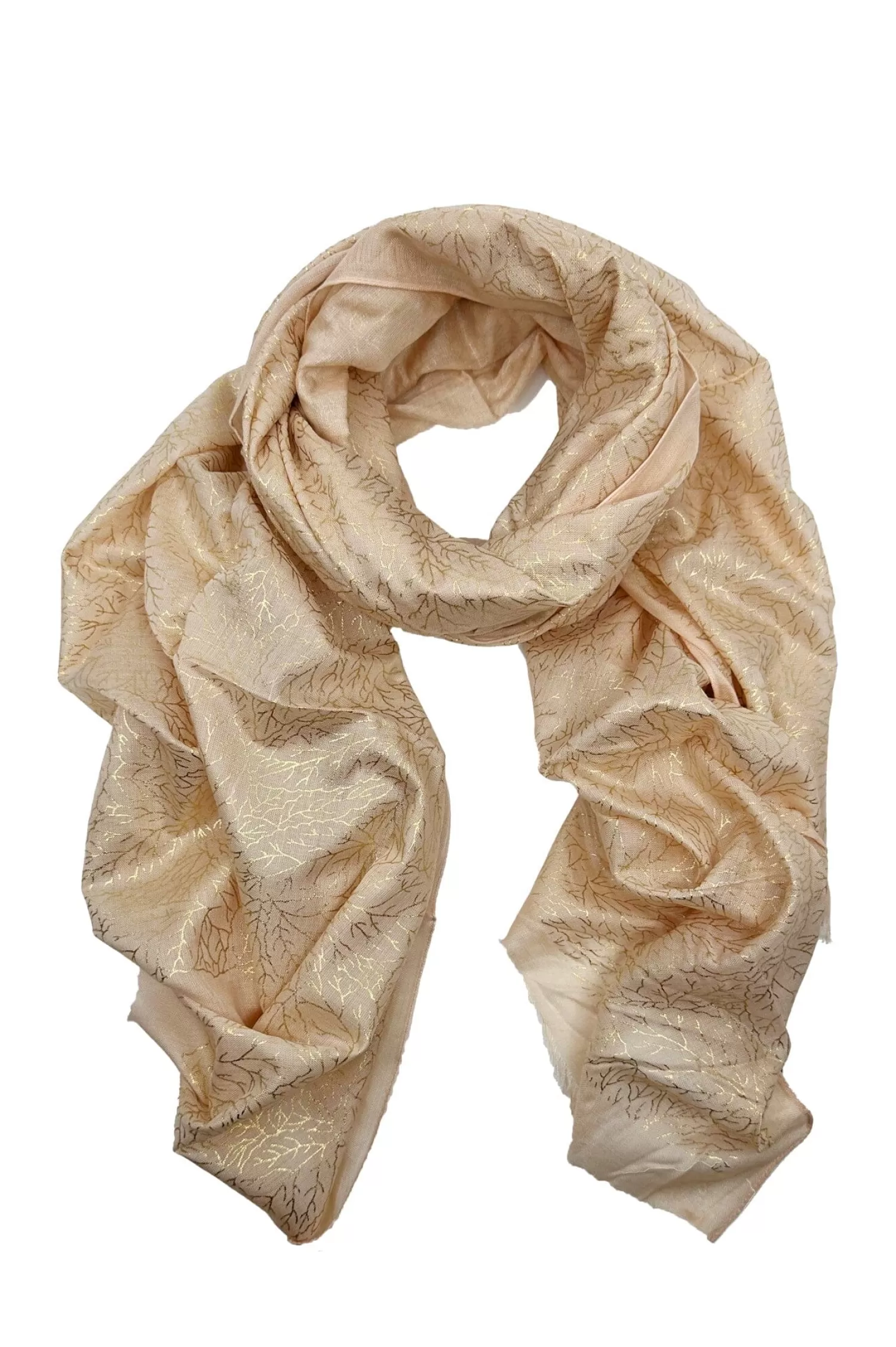 Carolina Scarves*Mabel Modal Scarf Peach and Gold