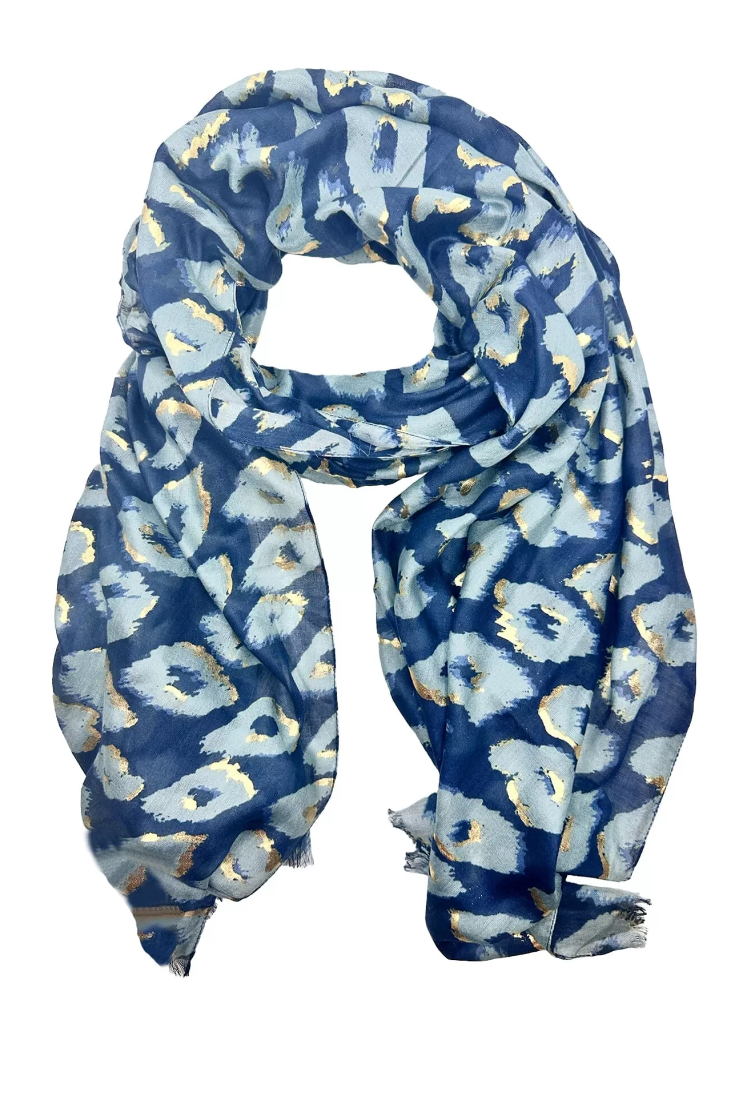 Carolina Scarves*Makena Modal Scarf Navy with Gold