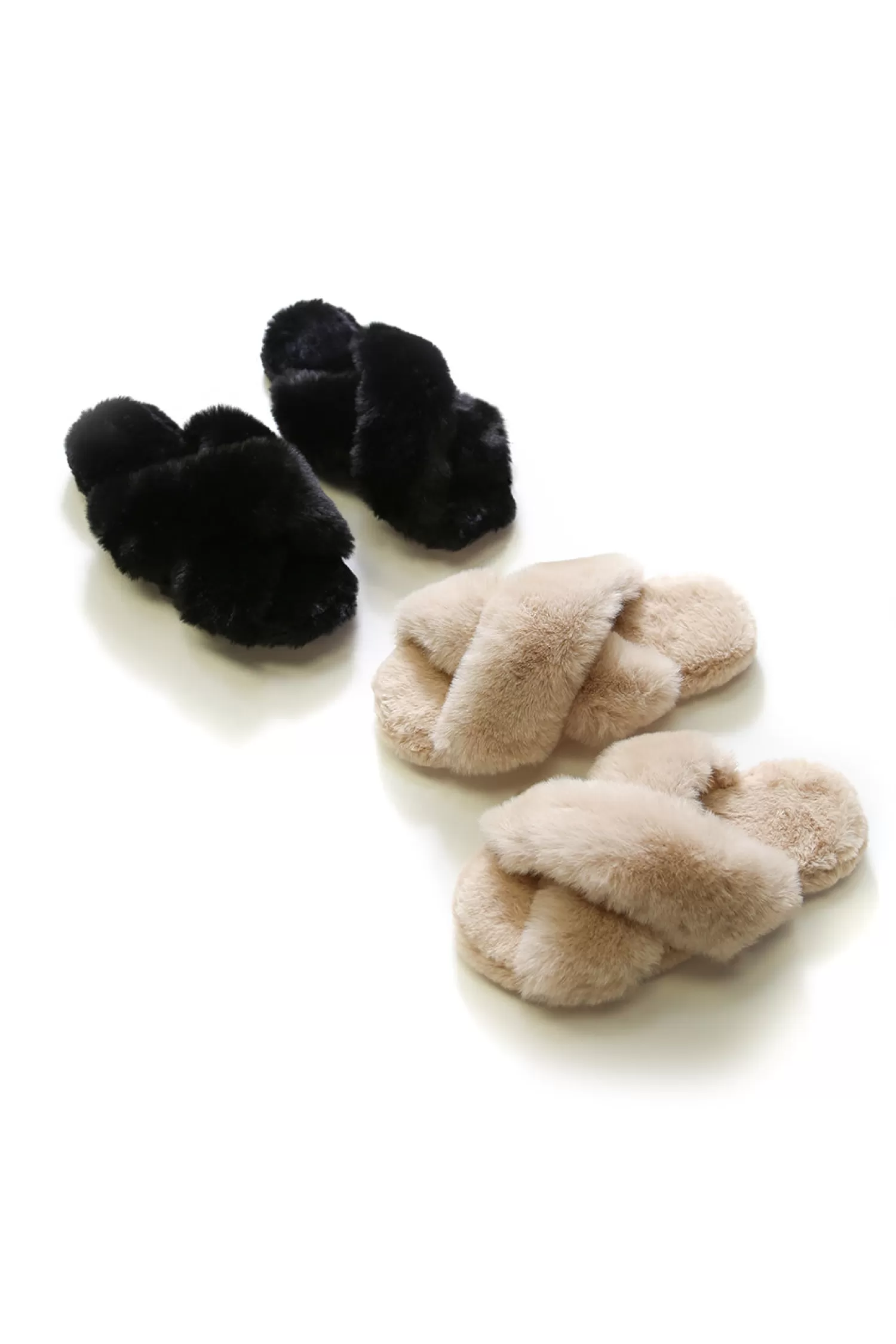 Carolina Slides And Sandles | Loungewear*Nadia Fur Slipper in Black