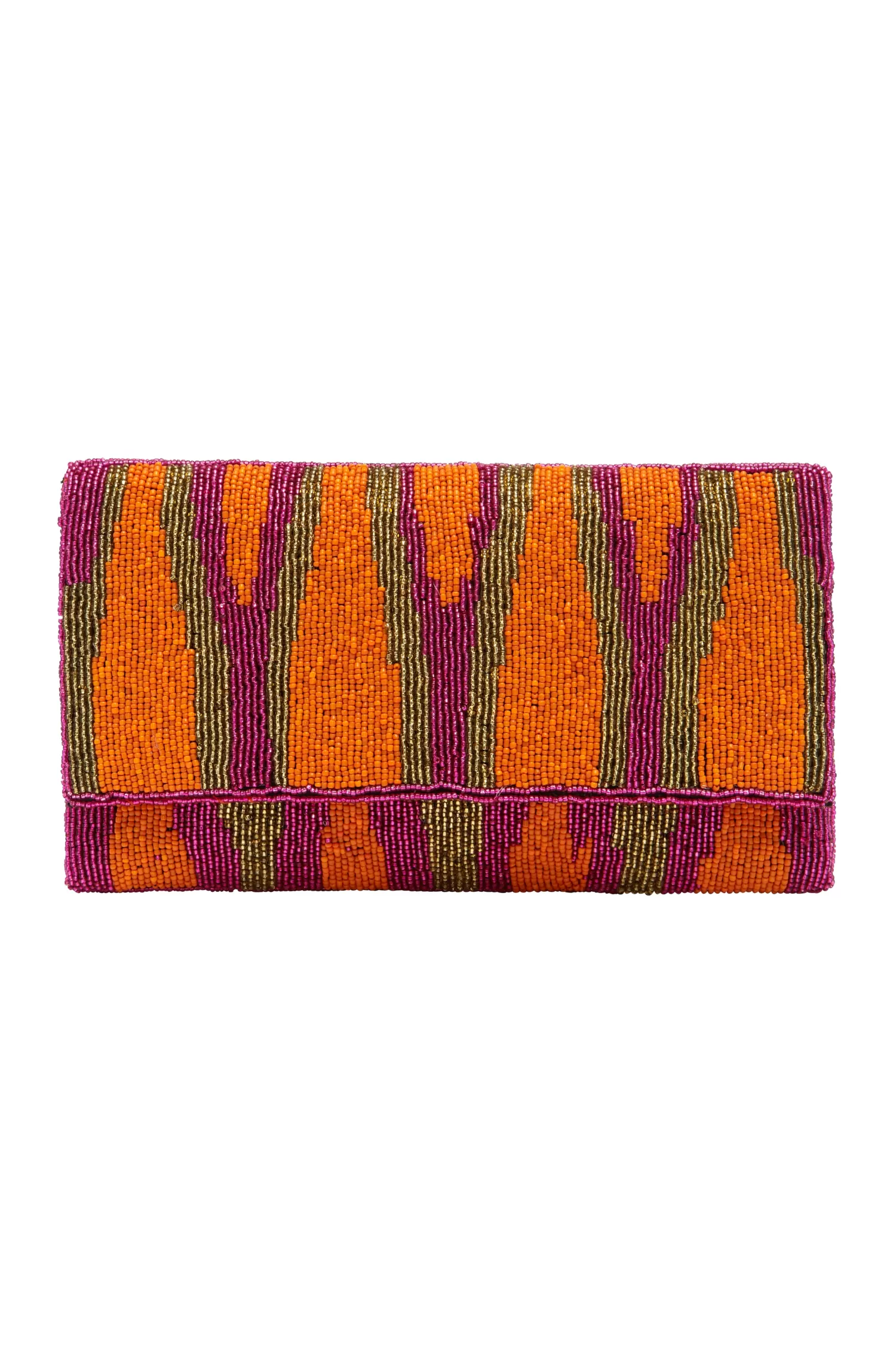 Carolina Clutches*Namira Sequinned Clutch Bag Orange/Pink