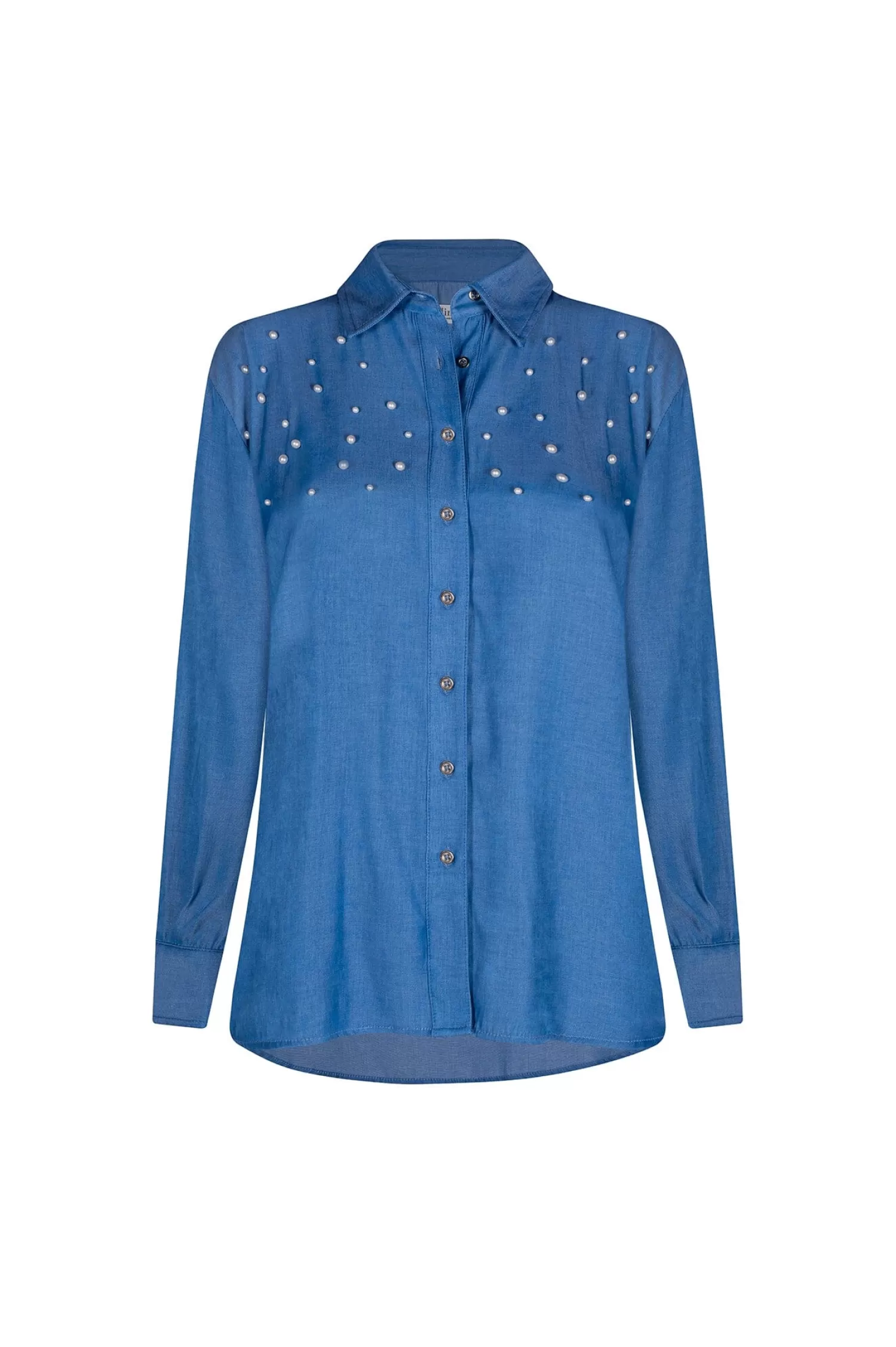 Carolina Long Sleeve*Palmer Collared Shirt with Pearls