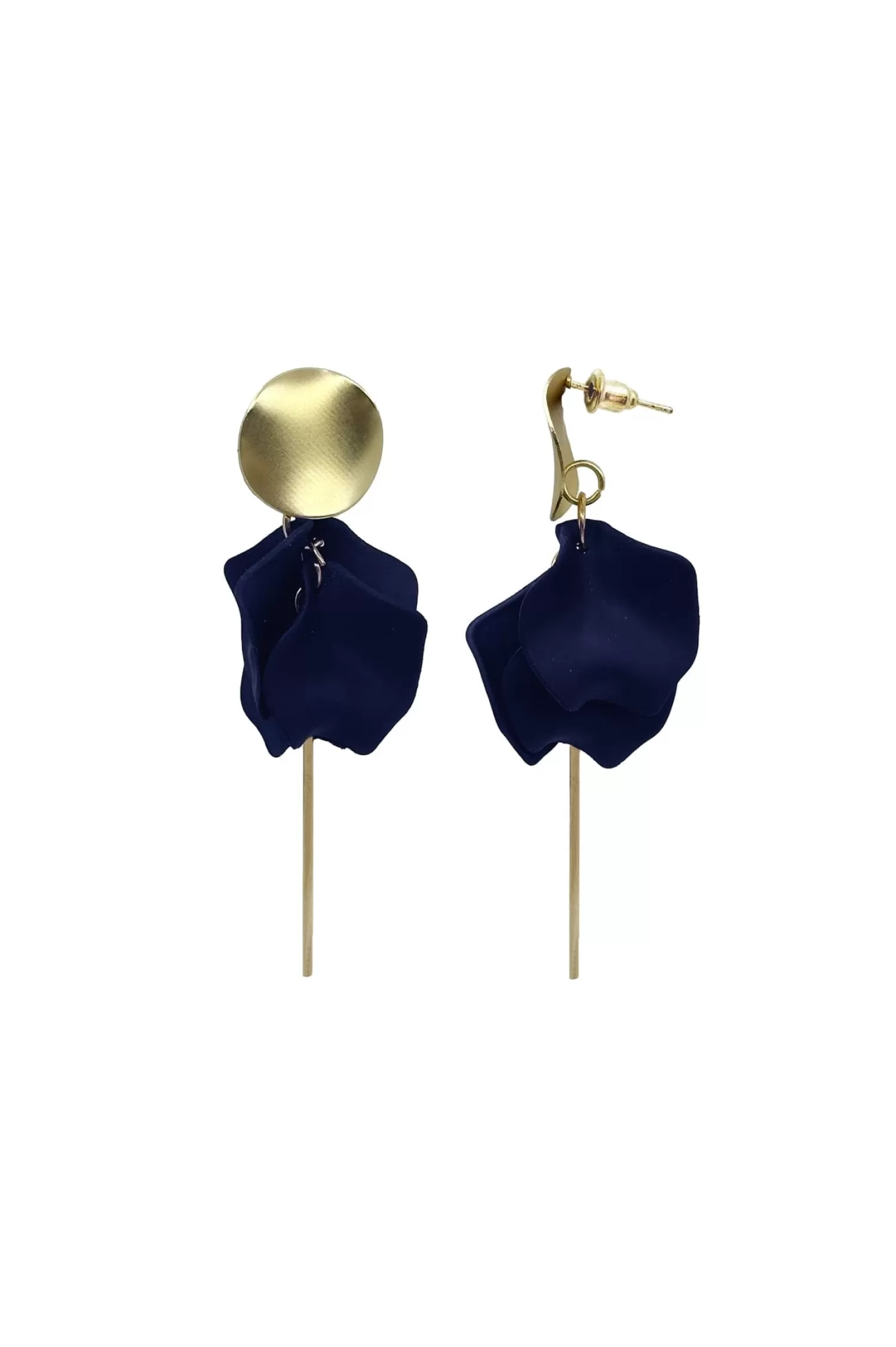 Carolina Earrings*Pansy Navy Earrings