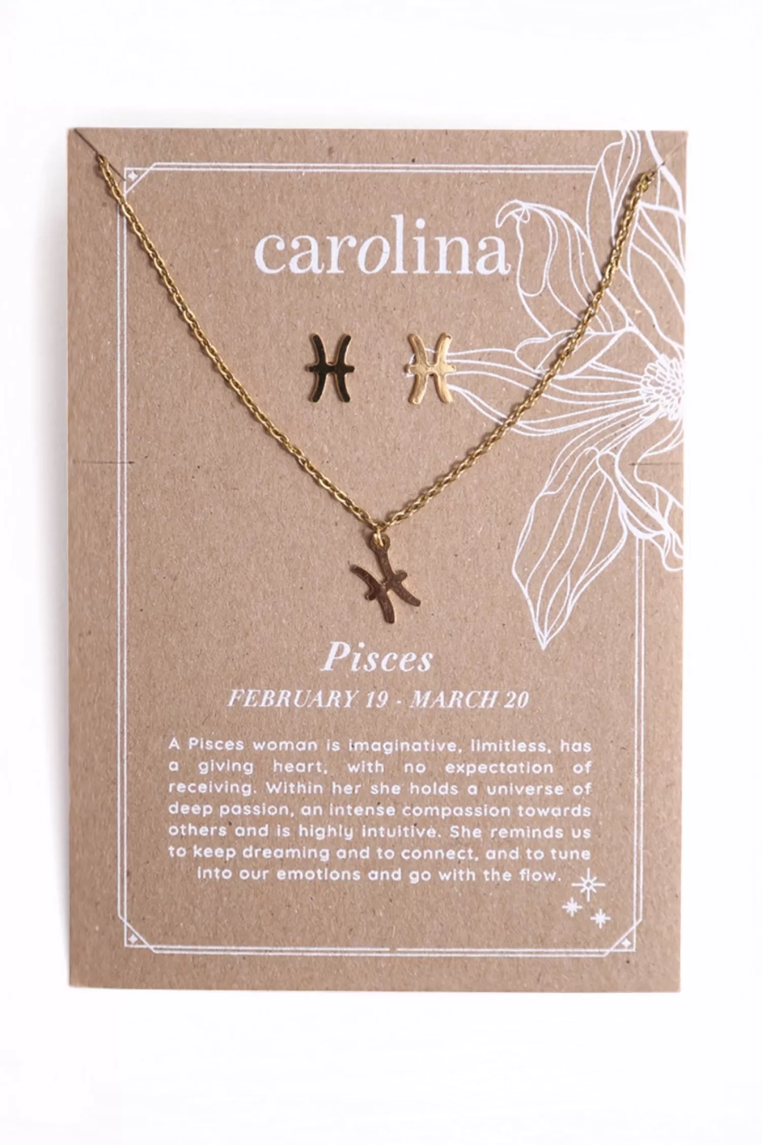 Carolina Necklaces*Pisces Zodiac Necklace & Earring Set