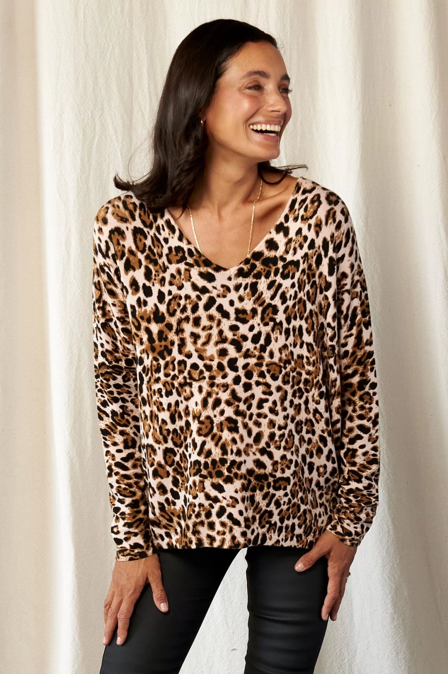 Carolina Knitwear*Rana Animal Print Jumper