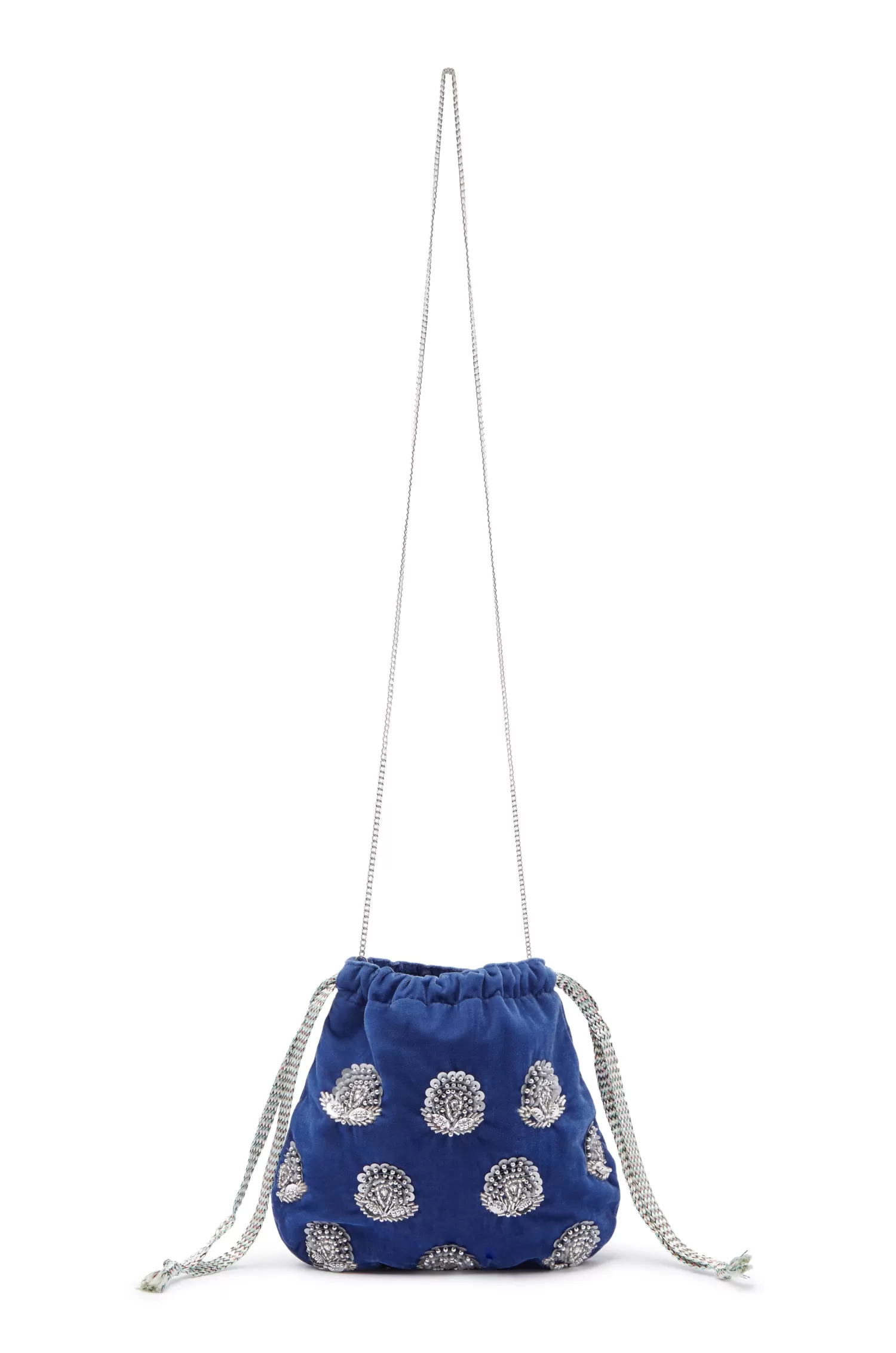 Carolina Bucket Bags*Rhiannon Velvet Drawstring Bag Royal Blue