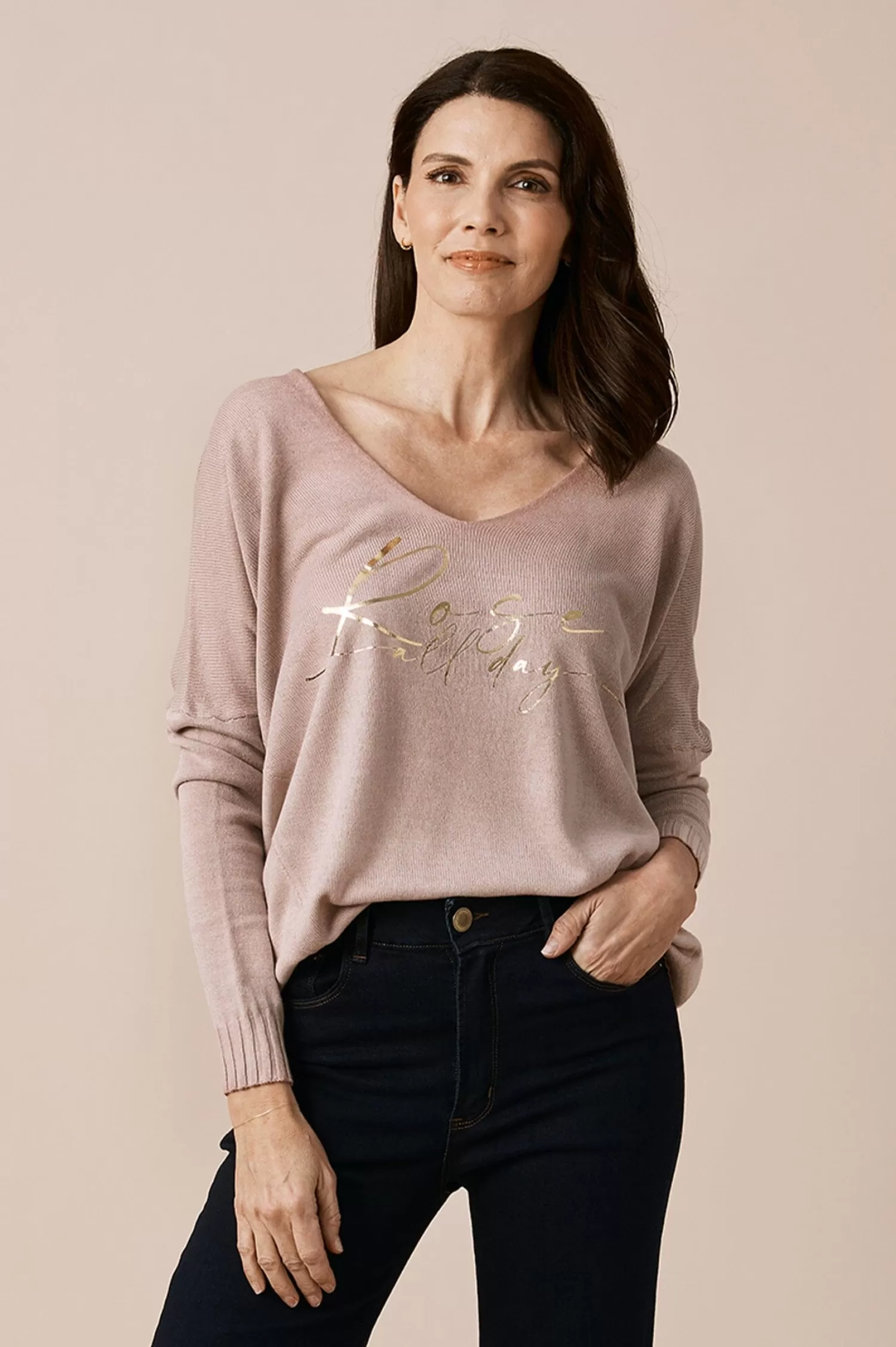 Carolina Knitwear*Rosé All Day Jumper Blush