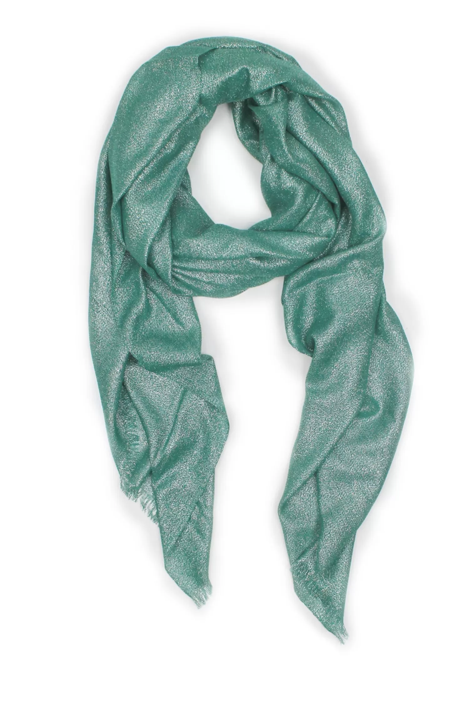 Carolina Scarves*Roxana Metallic Scarf Emerald