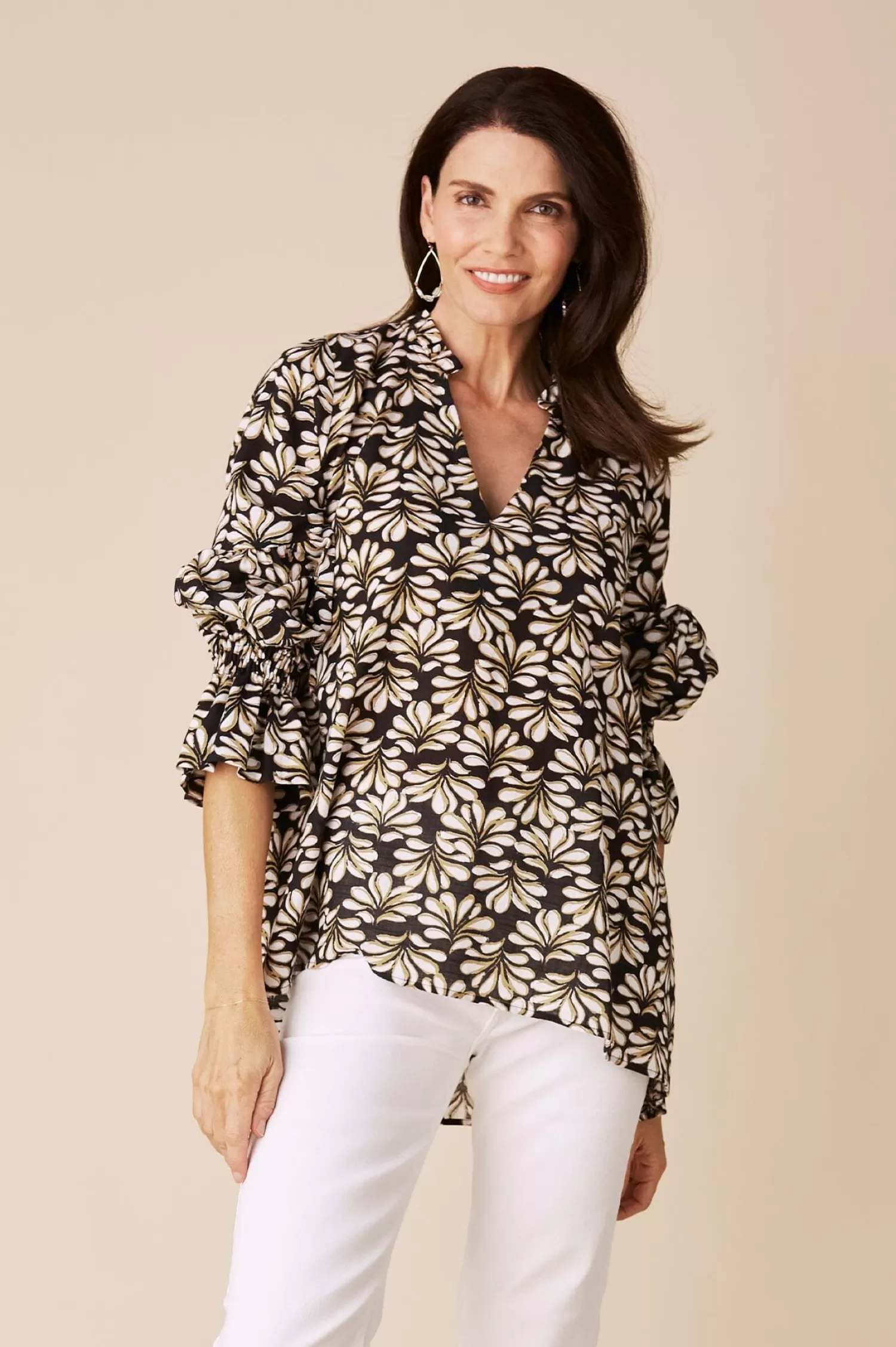 Carolina Long Sleeve*Roxie Floral Print Top