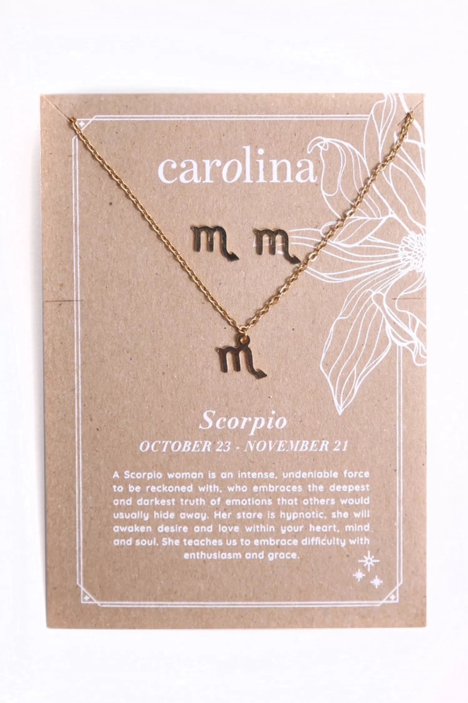 Carolina Necklaces*Scorpio Zodiac Necklace & Earring Set