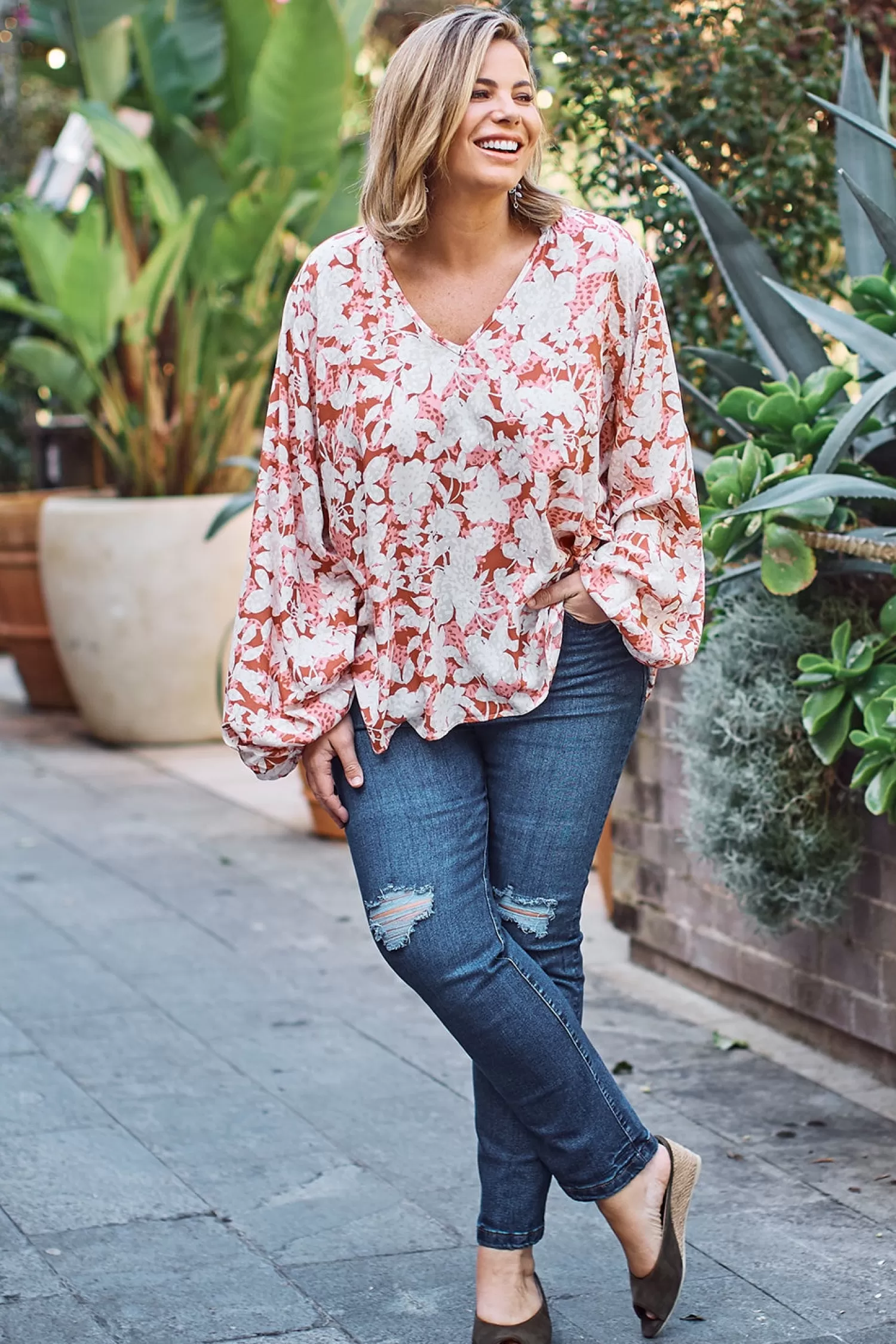 Carolina Long Sleeve*Shannon Floral Long Sleeve Top Rose