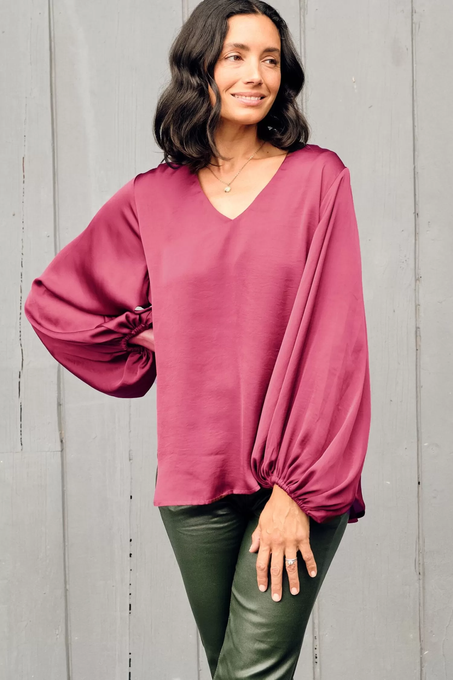 Carolina Sovana Tops | Long Sleeve*Sovana V-Neck Long Sleeve Top Burgundy