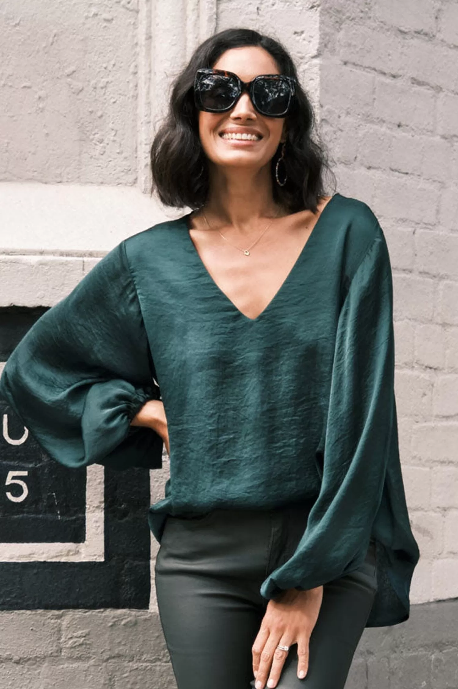 Carolina Sovana Tops | Long Sleeve*Sovana V-Neck Long Sleeve Top Forest Green