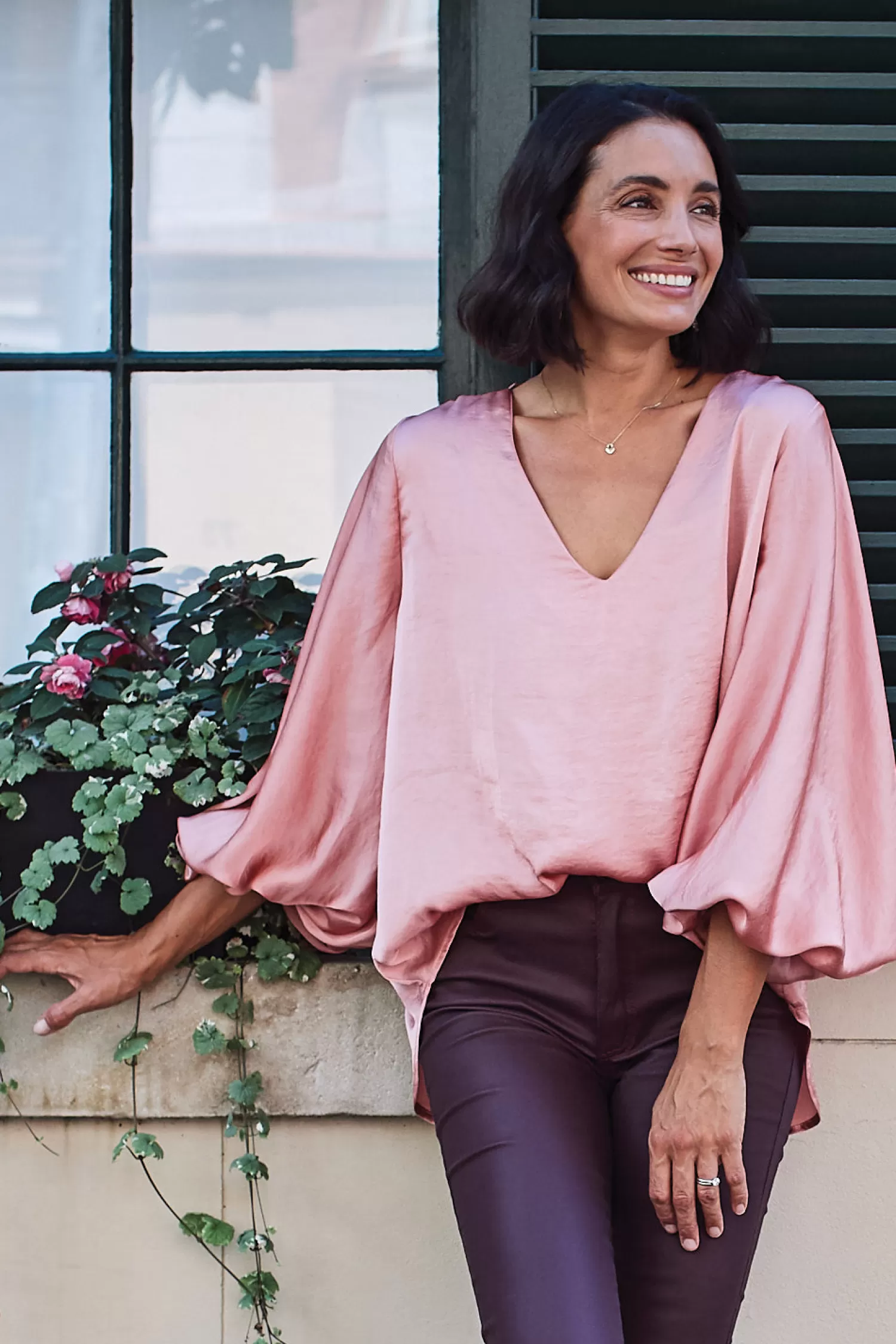 Carolina Sovana Tops | Long Sleeve*Sovana V-neck Long Sleeve Top Rose