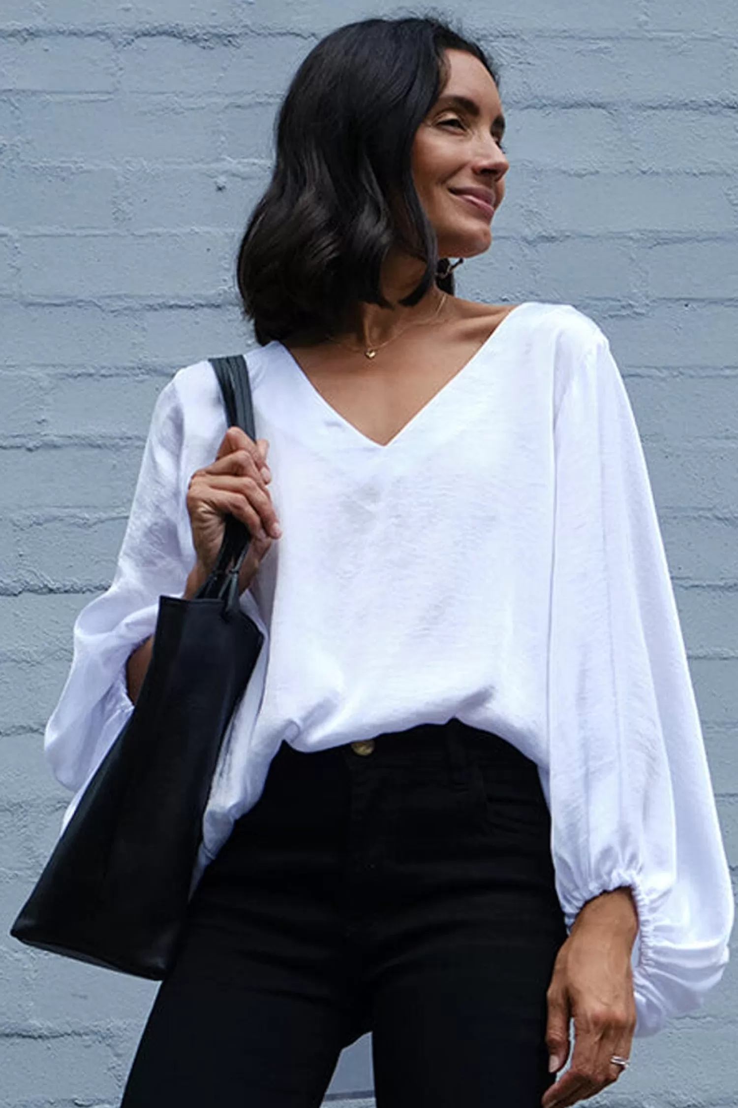 Carolina Sovana Tops | Long Sleeve*Sovana V-neck Long Sleeve Top White