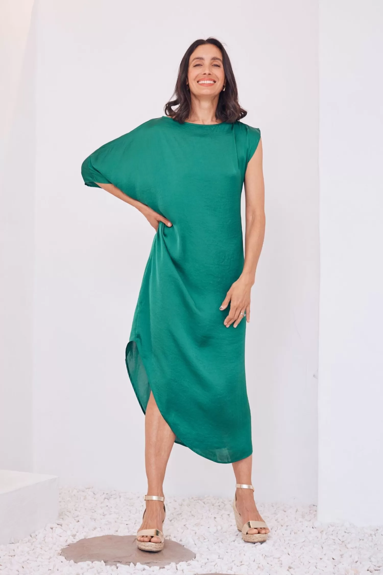 Carolina St Tropez Dresses | Short Sleeve*St Tropez Dress Emerald