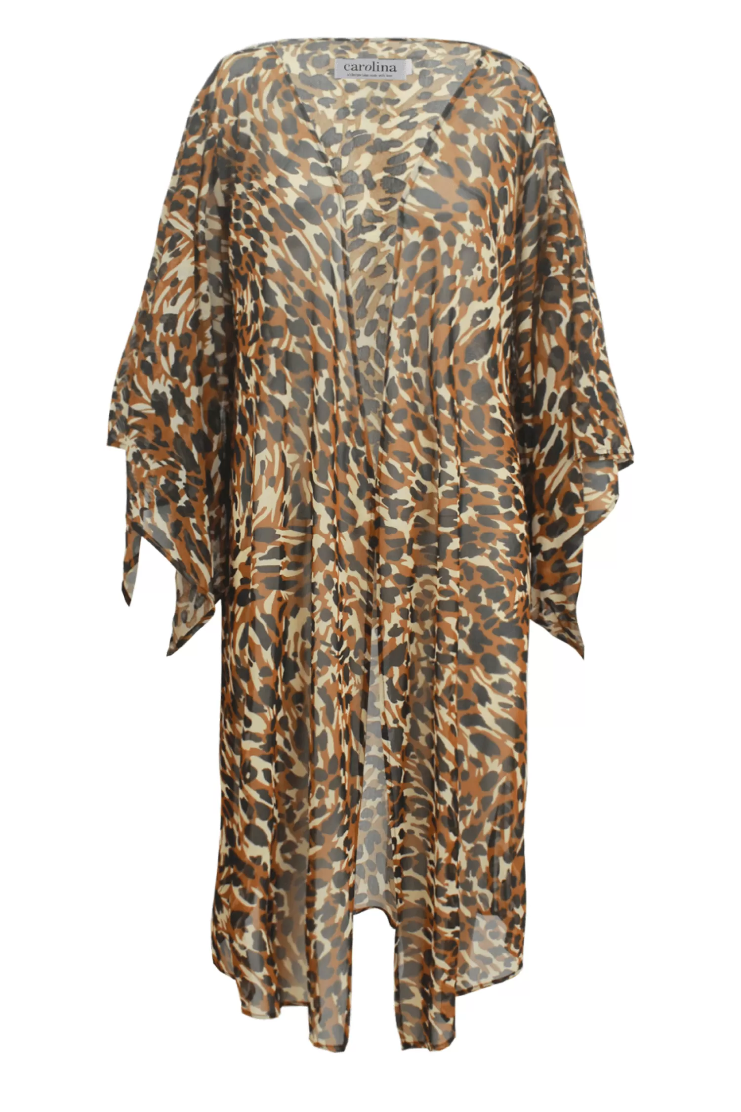 Carolina Capes & Kaftans*Tatum Animal Print Cape Camel and Black