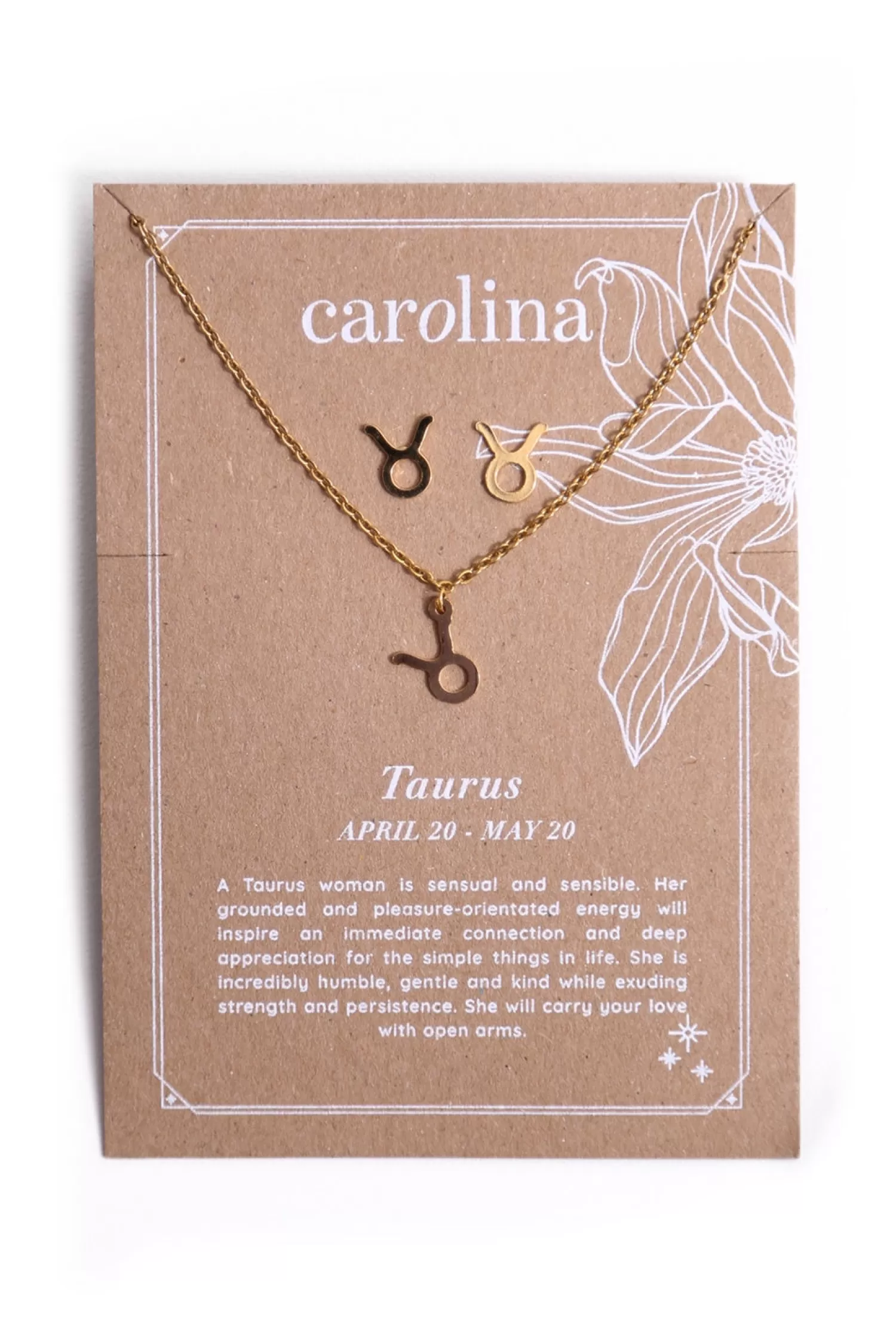 Carolina Necklaces*Taurus Zodiac Necklace & Earring Set