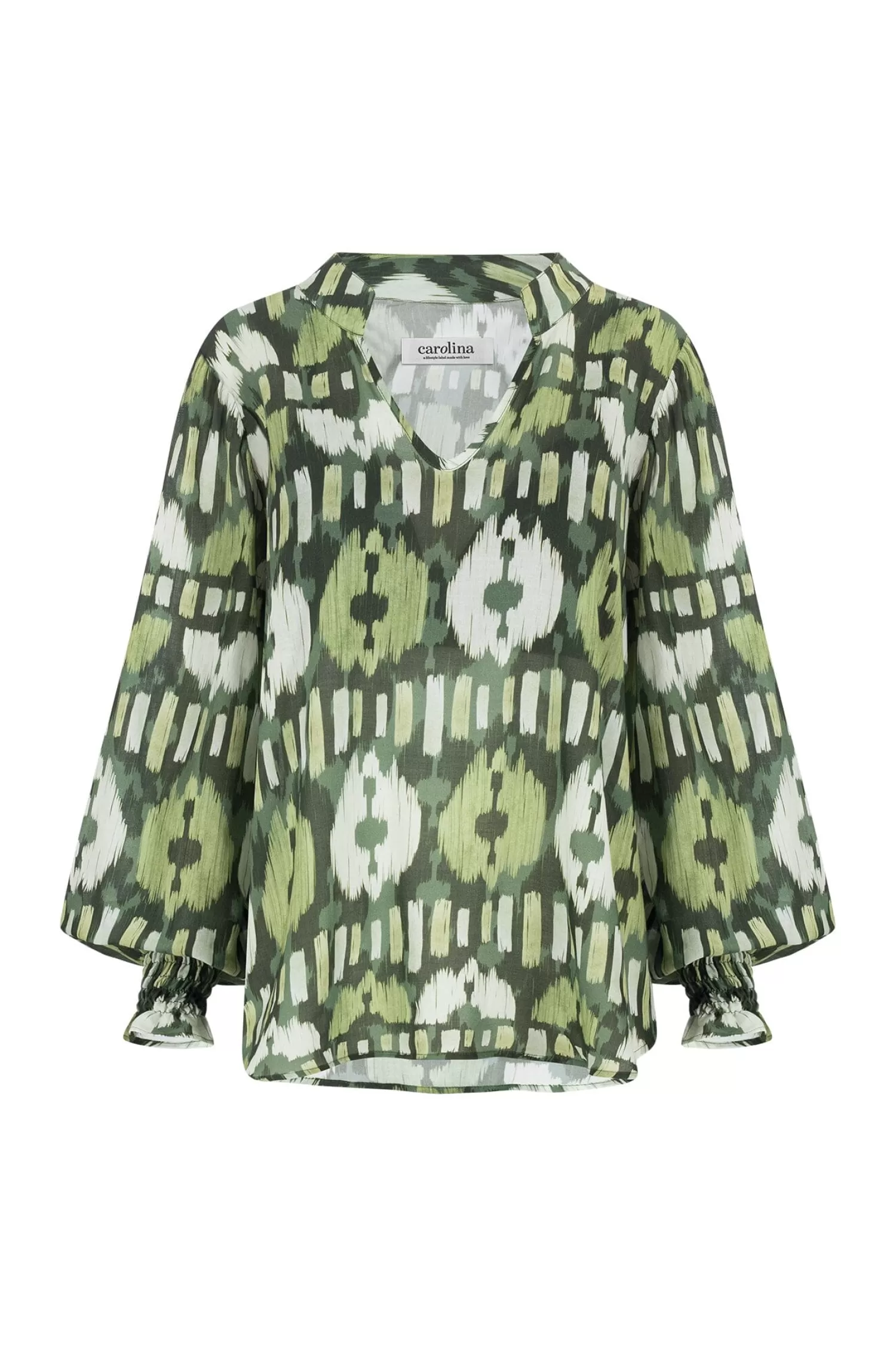 Carolina Long Sleeve*Tyla Print Long Sleeve Top Green