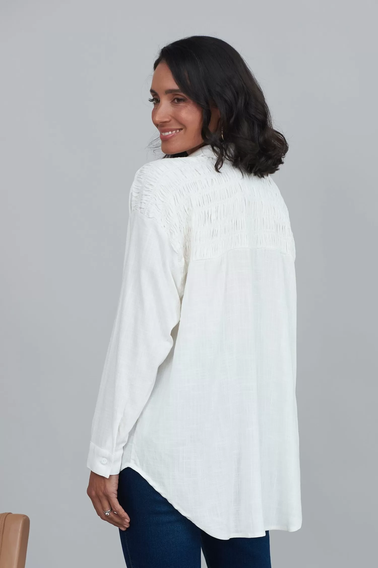 Carolina Long Sleeve*Wendy Long Sleeve Collared Shirt Ivory