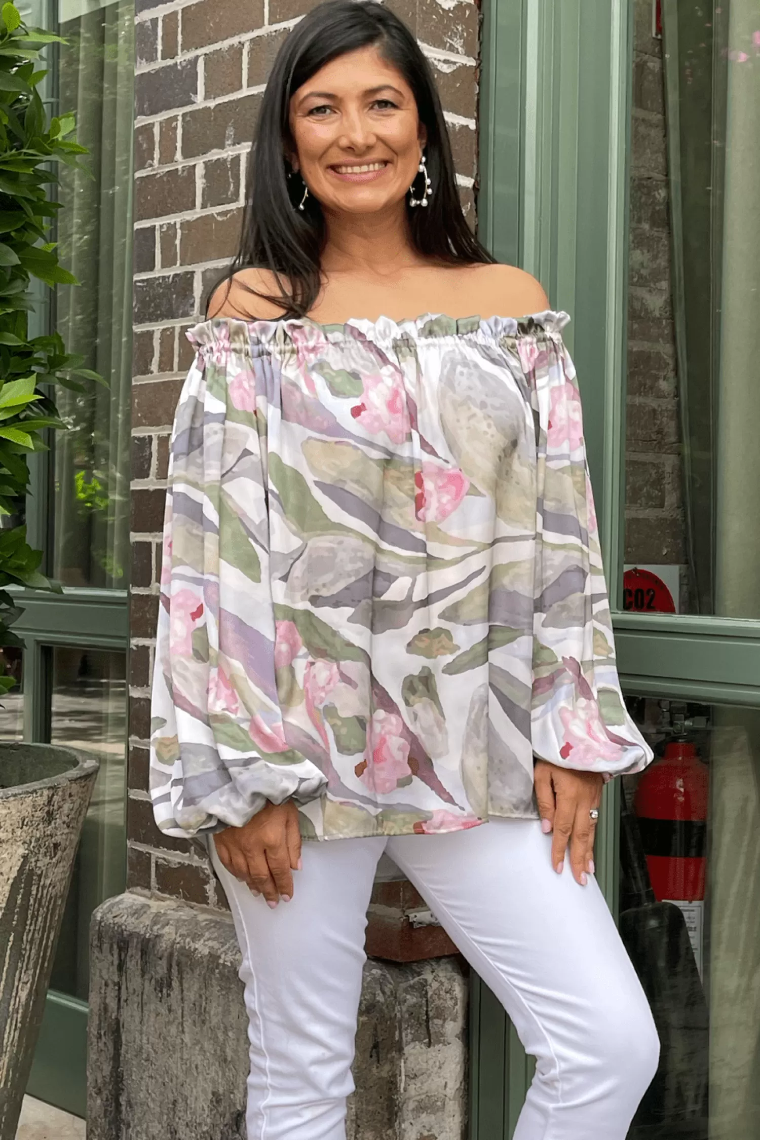 Carolina Long Sleeve | Short Sleeve*Xenia Off Shoulder Long Sleeve Top Serenity Print