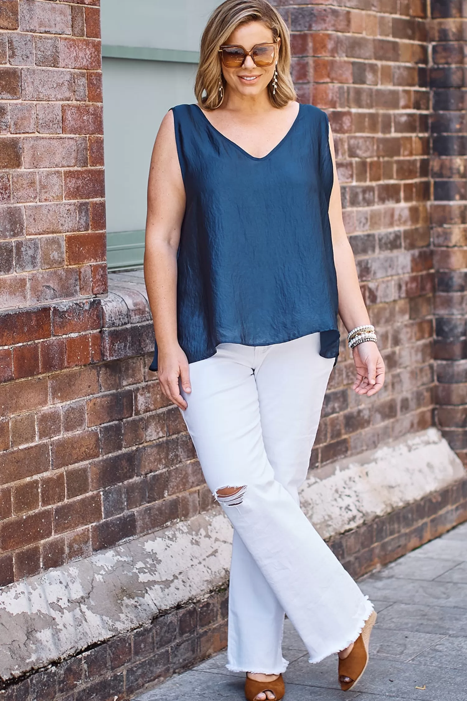 Carolina Short Sleeve*Zoe Sleeveless Top Navy