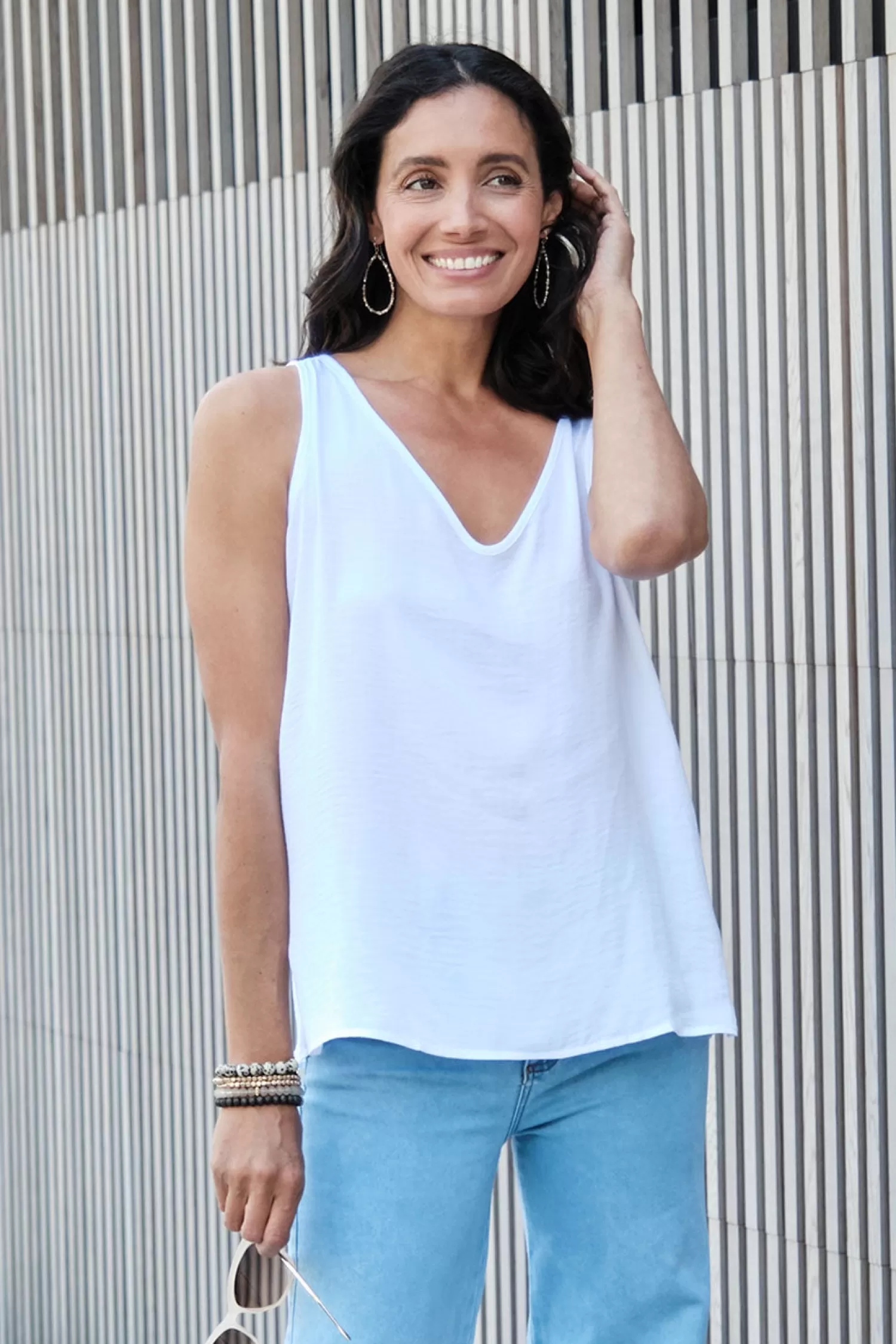 Carolina Short Sleeve*Zoe Sleeveless Top White